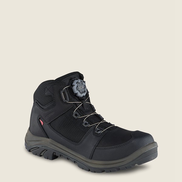 Red Wing Hiking Boots Black/Grey - Mens Trades - 5-inch Waterproof Safety Toe - 9523-UGVDO